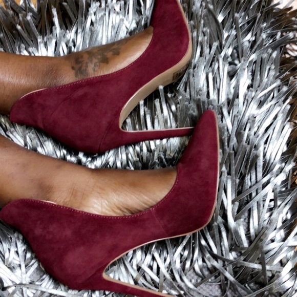 Shoe Republic LA Burgundy Red Pointy toe Heel - Picture 2 of 5